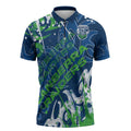 Personalized Canberra Raiders Rugby Zipper Polo Shirt Urban Street Graffiti Style - Distressed Splatter Elements