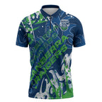 Personalized Canberra Raiders Rugby Zipper Polo Shirt Urban Street Graffiti Style - Distressed Splatter Elements
