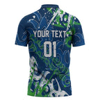 Personalized Canberra Raiders Rugby Zipper Polo Shirt Urban Street Graffiti Style - Distressed Splatter Elements