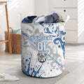 Personalized Canterbury-Bankstown Bulldogs Rugby Laundry Basket Urban Street Graffiti Style - Distressed Splatter Elements