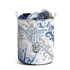 Personalized Canterbury-Bankstown Bulldogs Rugby Laundry Basket Urban Street Graffiti Style - Distressed Splatter Elements