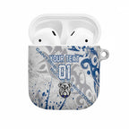 Personalized Canterbury-Bankstown Bulldogs Rugby AirPods Case Urban Street Graffiti Style - Distressed Splatter Elements