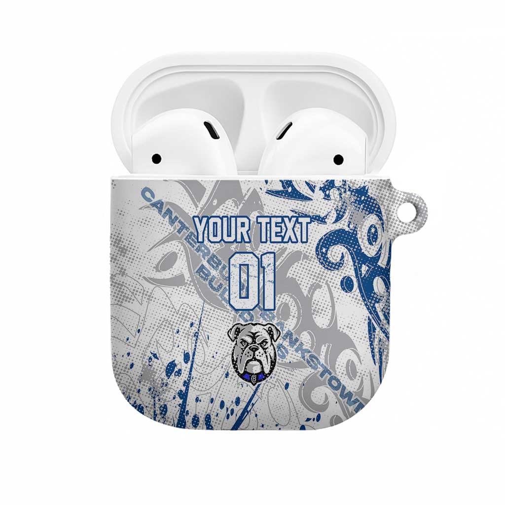 Personalized Canterbury-Bankstown Bulldogs Rugby AirPods Case Urban Street Graffiti Style - Distressed Splatter Elements