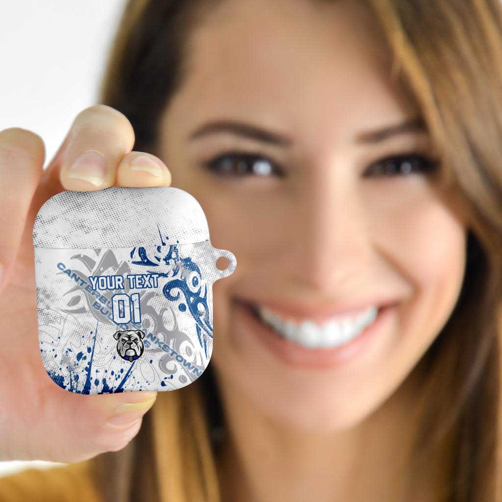 Personalized Canterbury-Bankstown Bulldogs Rugby AirPods Case Urban Street Graffiti Style - Distressed Splatter Elements