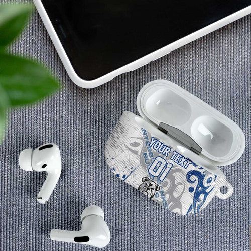 Personalized Canterbury-Bankstown Bulldogs Rugby AirPods Case Urban Street Graffiti Style - Distressed Splatter Elements
