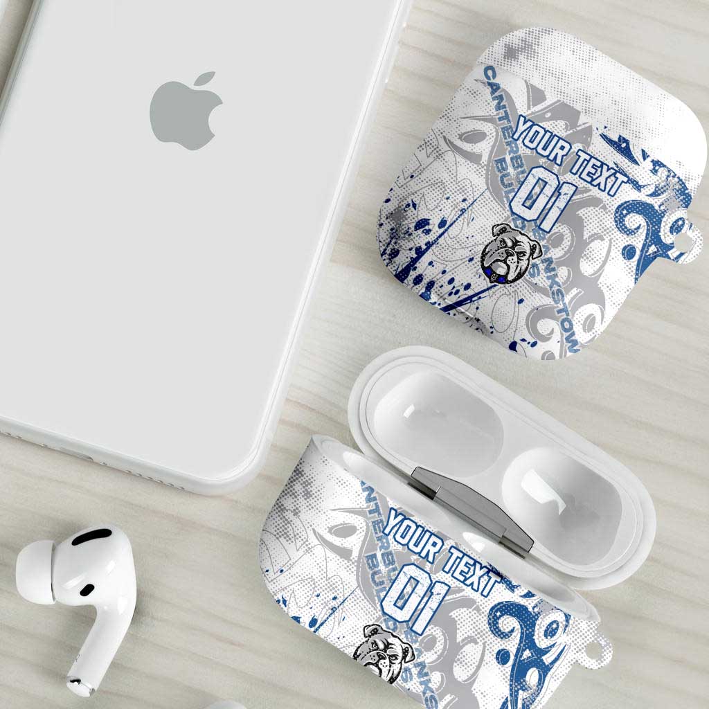 Personalized Canterbury-Bankstown Bulldogs Rugby AirPods Case Urban Street Graffiti Style - Distressed Splatter Elements
