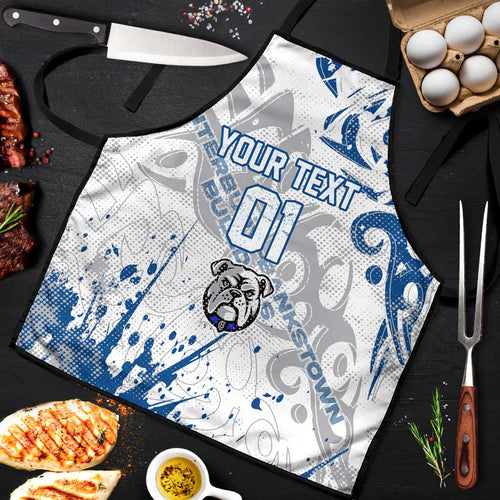 Personalized Canterbury-Bankstown Bulldogs Rugby Apron Urban Street Graffiti Style - Distressed Splatter Elements
