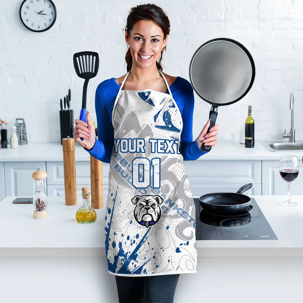 Personalized Canterbury-Bankstown Bulldogs Rugby Apron Urban Street Graffiti Style - Distressed Splatter Elements