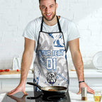 Personalized Canterbury-Bankstown Bulldogs Rugby Apron Urban Street Graffiti Style - Distressed Splatter Elements