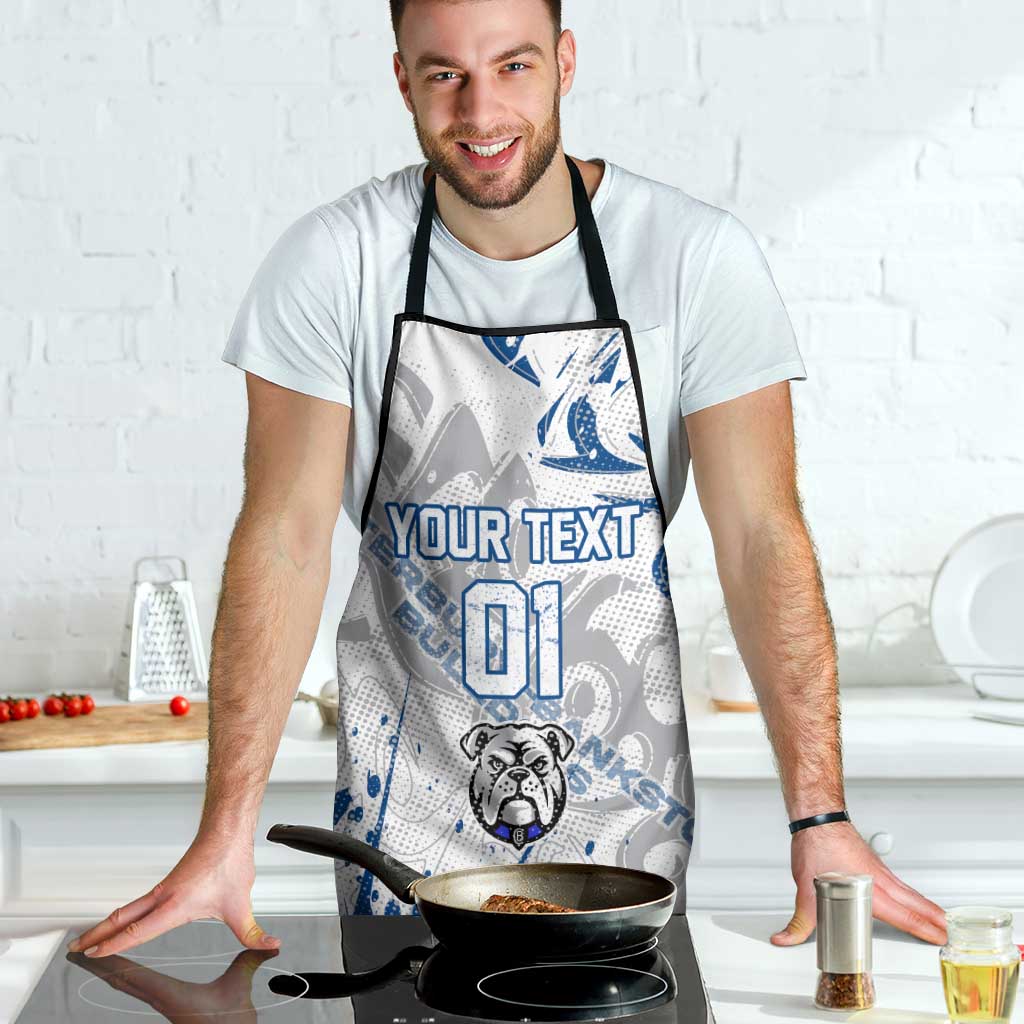 Personalized Canterbury-Bankstown Bulldogs Rugby Apron Urban Street Graffiti Style - Distressed Splatter Elements
