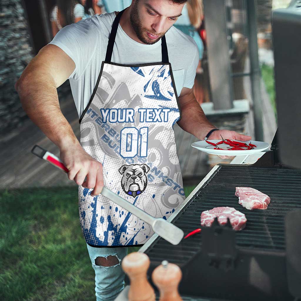 Personalized Canterbury-Bankstown Bulldogs Rugby Apron Urban Street Graffiti Style - Distressed Splatter Elements