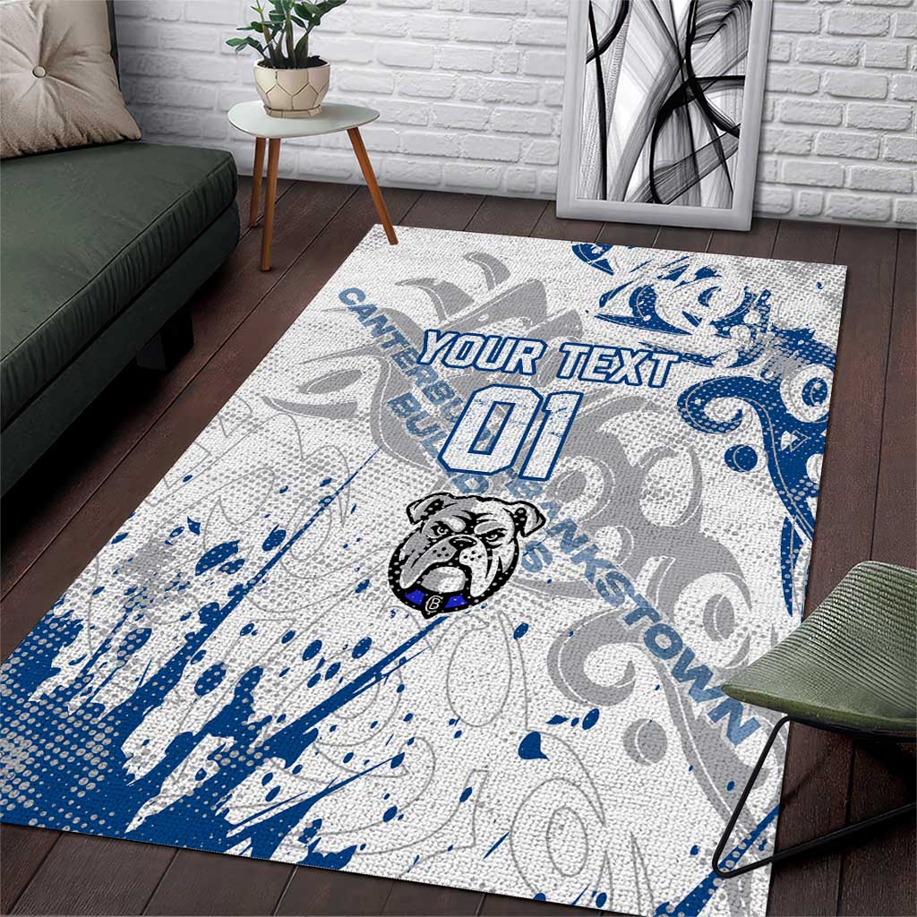 Personalized Canterbury-Bankstown Bulldogs Rugby Area Rug Urban Street Graffiti Style - Distressed Splatter Elements