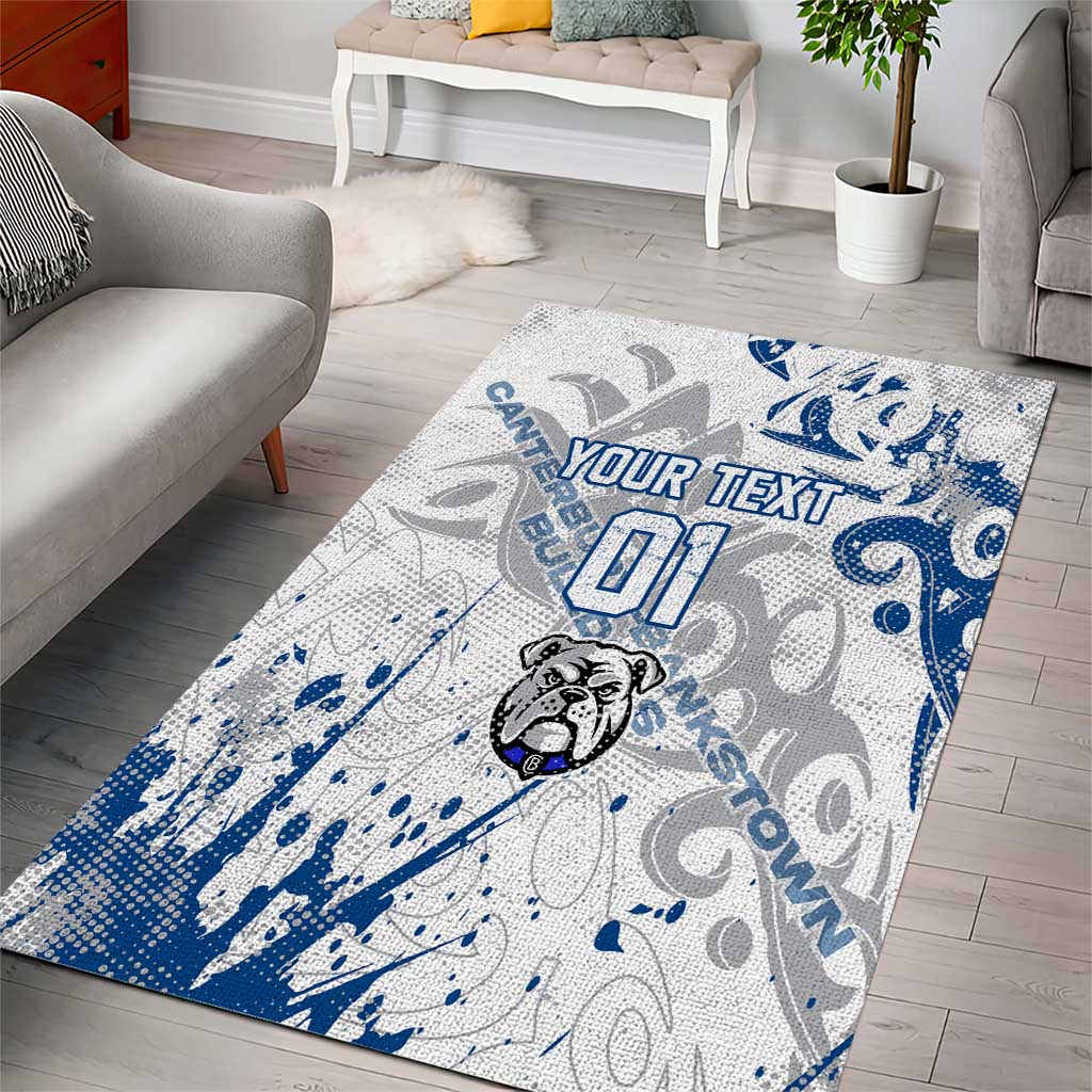 Personalized Canterbury-Bankstown Bulldogs Rugby Area Rug Urban Street Graffiti Style - Distressed Splatter Elements