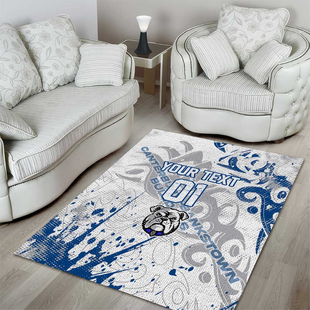 Personalized Canterbury-Bankstown Bulldogs Rugby Area Rug Urban Street Graffiti Style - Distressed Splatter Elements