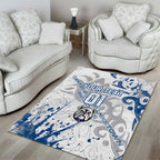 Personalized Canterbury-Bankstown Bulldogs Rugby Area Rug Urban Street Graffiti Style - Distressed Splatter Elements