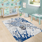 Personalized Canterbury-Bankstown Bulldogs Rugby Area Rug Urban Street Graffiti Style - Distressed Splatter Elements