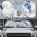 Personalized Canterbury-Bankstown Bulldogs Rugby Auto Sun Shade Urban Street Graffiti Style - Distressed Splatter Elements