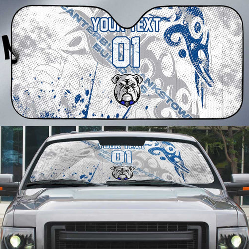 Personalized Canterbury-Bankstown Bulldogs Rugby Auto Sun Shade Urban Street Graffiti Style - Distressed Splatter Elements