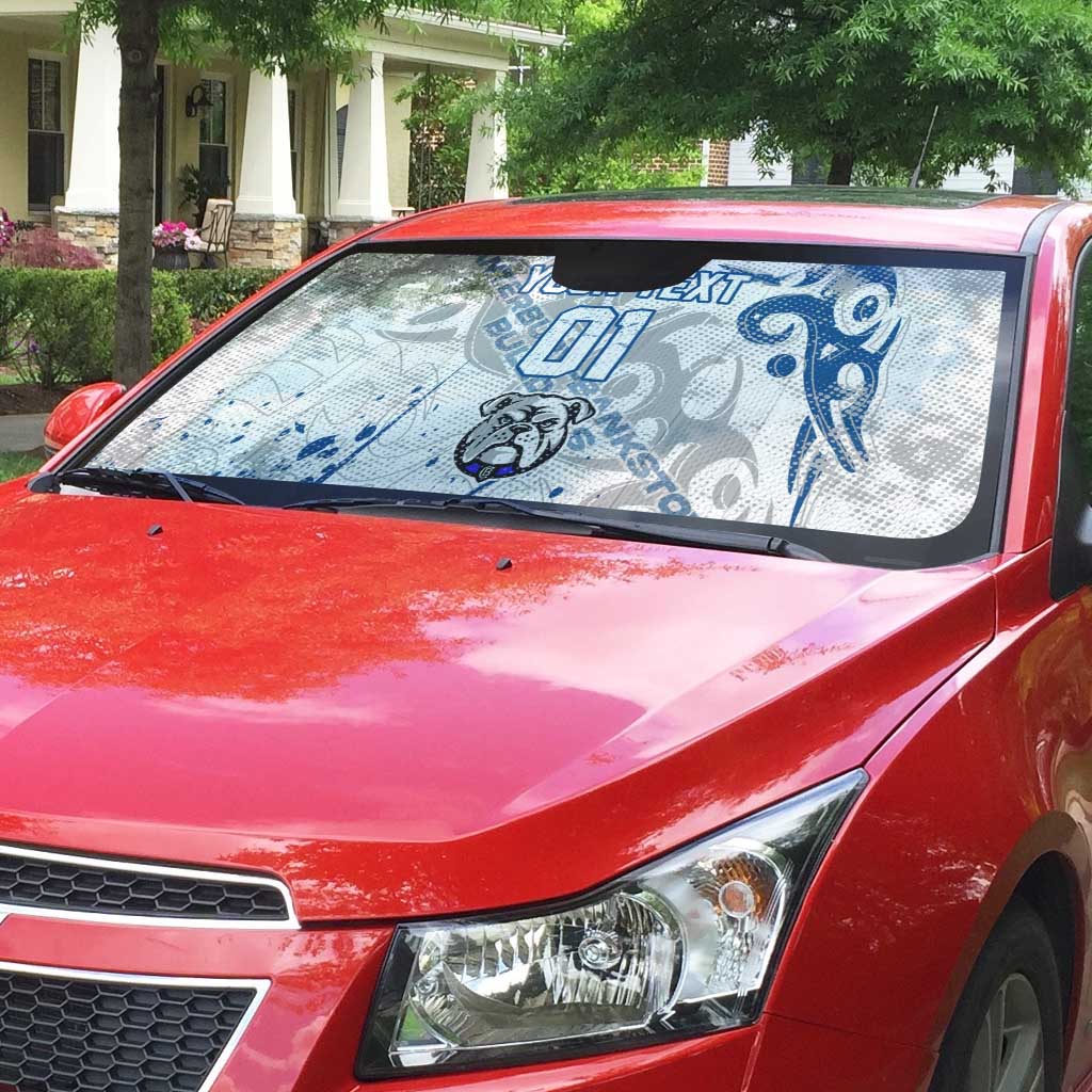 Personalized Canterbury-Bankstown Bulldogs Rugby Auto Sun Shade Urban Street Graffiti Style - Distressed Splatter Elements