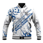 Personalized Canterbury-Bankstown Bulldogs Rugby Baseball Jacket Urban Street Graffiti Style - Distressed Splatter Elements