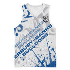 Personalized Canterbury-Bankstown Bulldogs Rugby Basketball Jersey Urban Street Graffiti Style - Distressed Splatter Elements