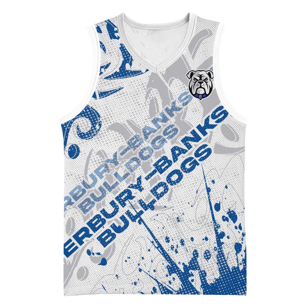 Personalized Canterbury-Bankstown Bulldogs Rugby Basketball Jersey Urban Street Graffiti Style - Distressed Splatter Elements