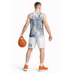 Personalized Canterbury-Bankstown Bulldogs Rugby Basketball Jersey Urban Street Graffiti Style - Distressed Splatter Elements
