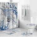 Personalized Canterbury-Bankstown Bulldogs Rugby Bathroom Set Urban Street Graffiti Style - Distressed Splatter Elements
