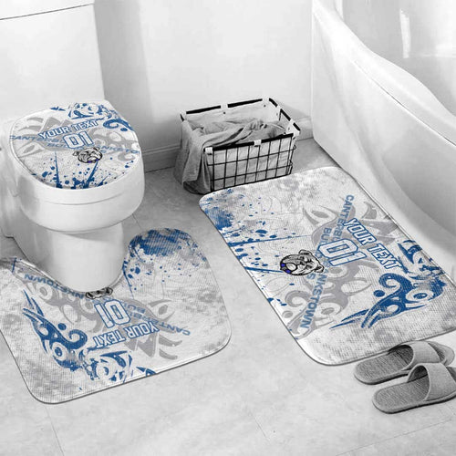 Personalized Canterbury-Bankstown Bulldogs Rugby Bathroom Set Urban Street Graffiti Style - Distressed Splatter Elements