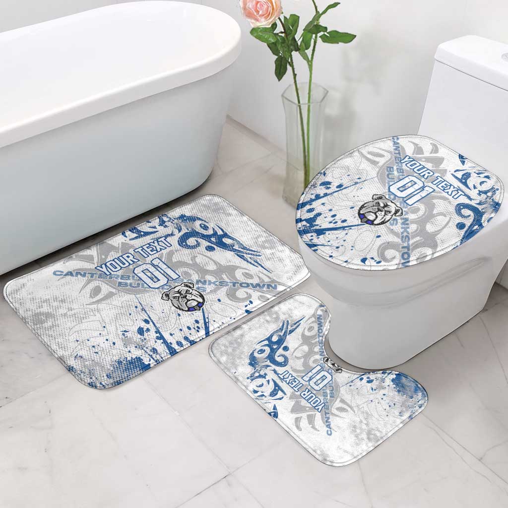 Personalized Canterbury-Bankstown Bulldogs Rugby Bathroom Set Urban Street Graffiti Style - Distressed Splatter Elements