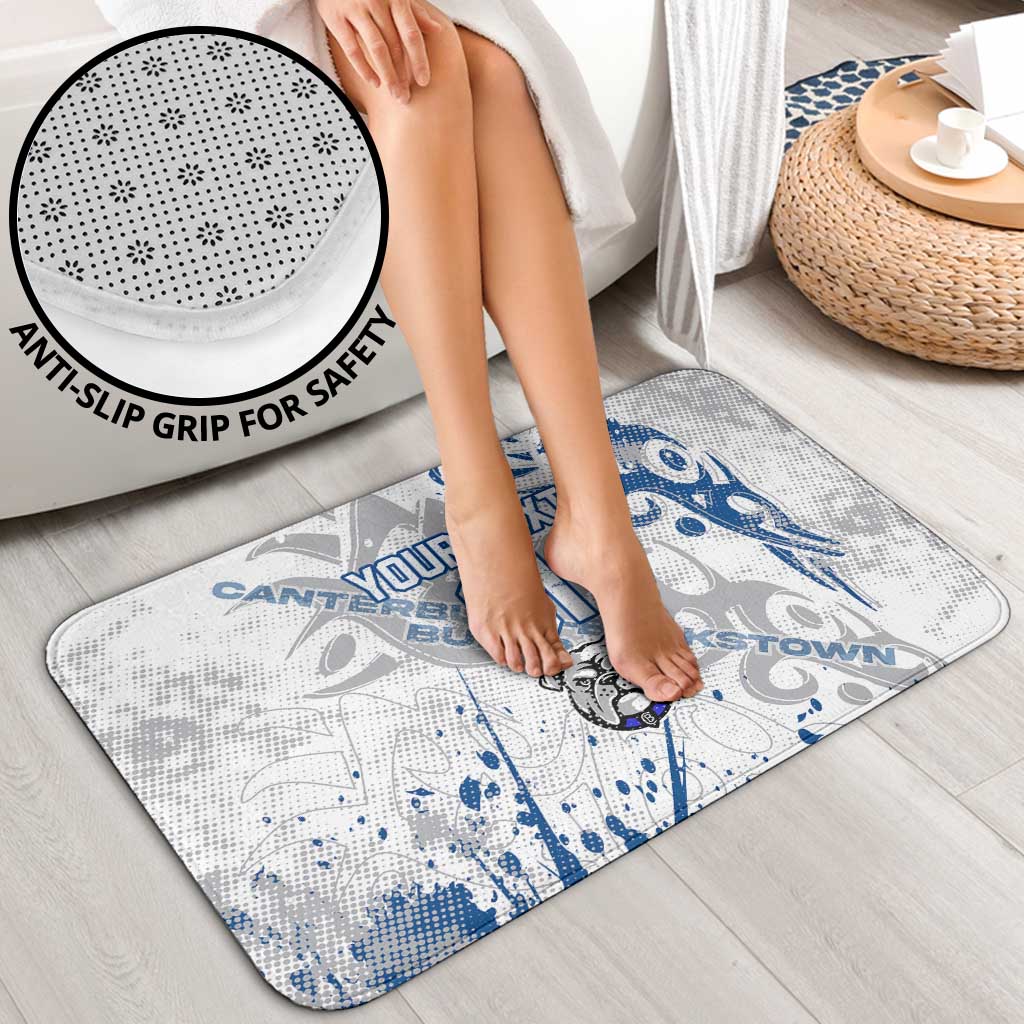 Personalized Canterbury-Bankstown Bulldogs Rugby Bathroom Set Urban Street Graffiti Style - Distressed Splatter Elements