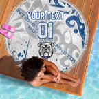 Personalized Canterbury-Bankstown Bulldogs Rugby Beach Blanket Urban Street Graffiti Style - Distressed Splatter Elements