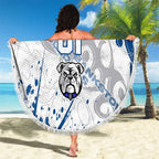Personalized Canterbury-Bankstown Bulldogs Rugby Beach Blanket Urban Street Graffiti Style - Distressed Splatter Elements