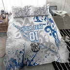 Personalized Canterbury-Bankstown Bulldogs Rugby Bedding Set Urban Street Graffiti Style - Distressed Splatter Elements
