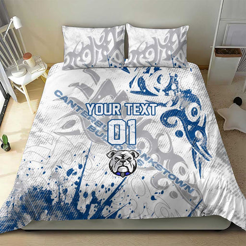 Personalized Canterbury-Bankstown Bulldogs Rugby Bedding Set Urban Street Graffiti Style - Distressed Splatter Elements