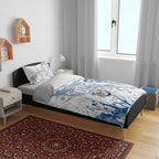 Personalized Canterbury-Bankstown Bulldogs Rugby Bedding Set Urban Street Graffiti Style - Distressed Splatter Elements
