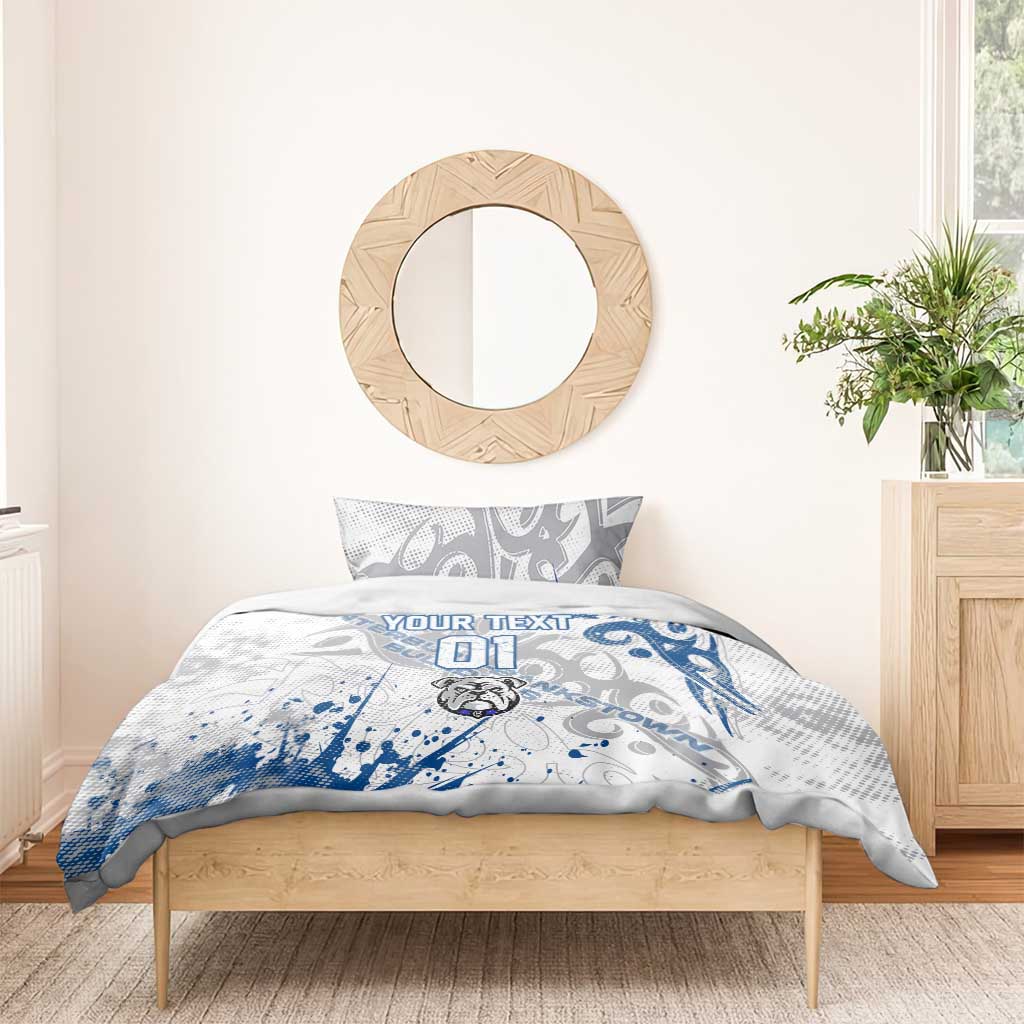 Personalized Canterbury-Bankstown Bulldogs Rugby Bedding Set Urban Street Graffiti Style - Distressed Splatter Elements