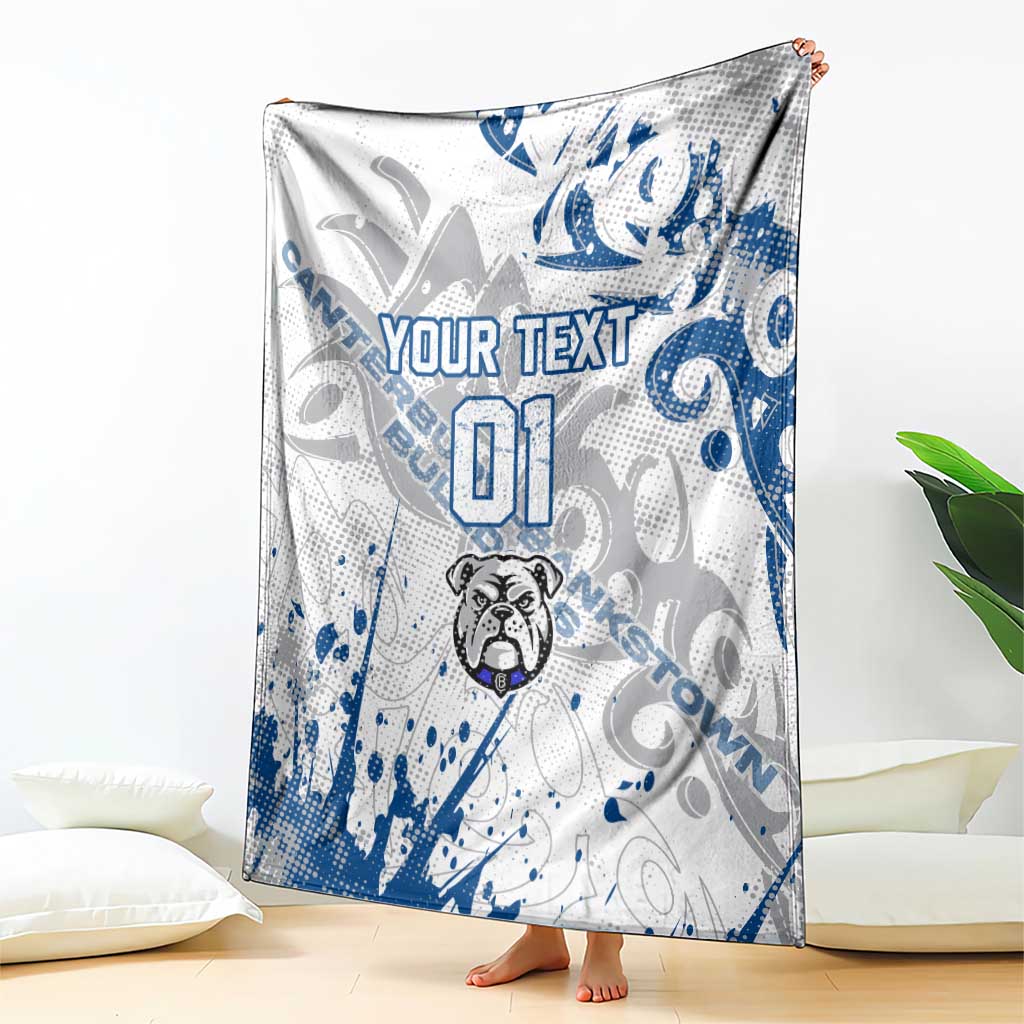 Personalized Canterbury-Bankstown Bulldogs Rugby Blanket Urban Street Graffiti Style - Distressed Splatter Elements