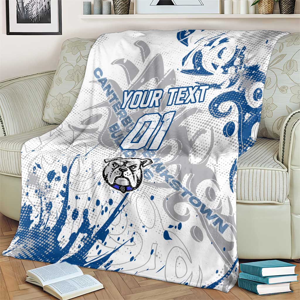Personalized Canterbury-Bankstown Bulldogs Rugby Blanket Urban Street Graffiti Style - Distressed Splatter Elements