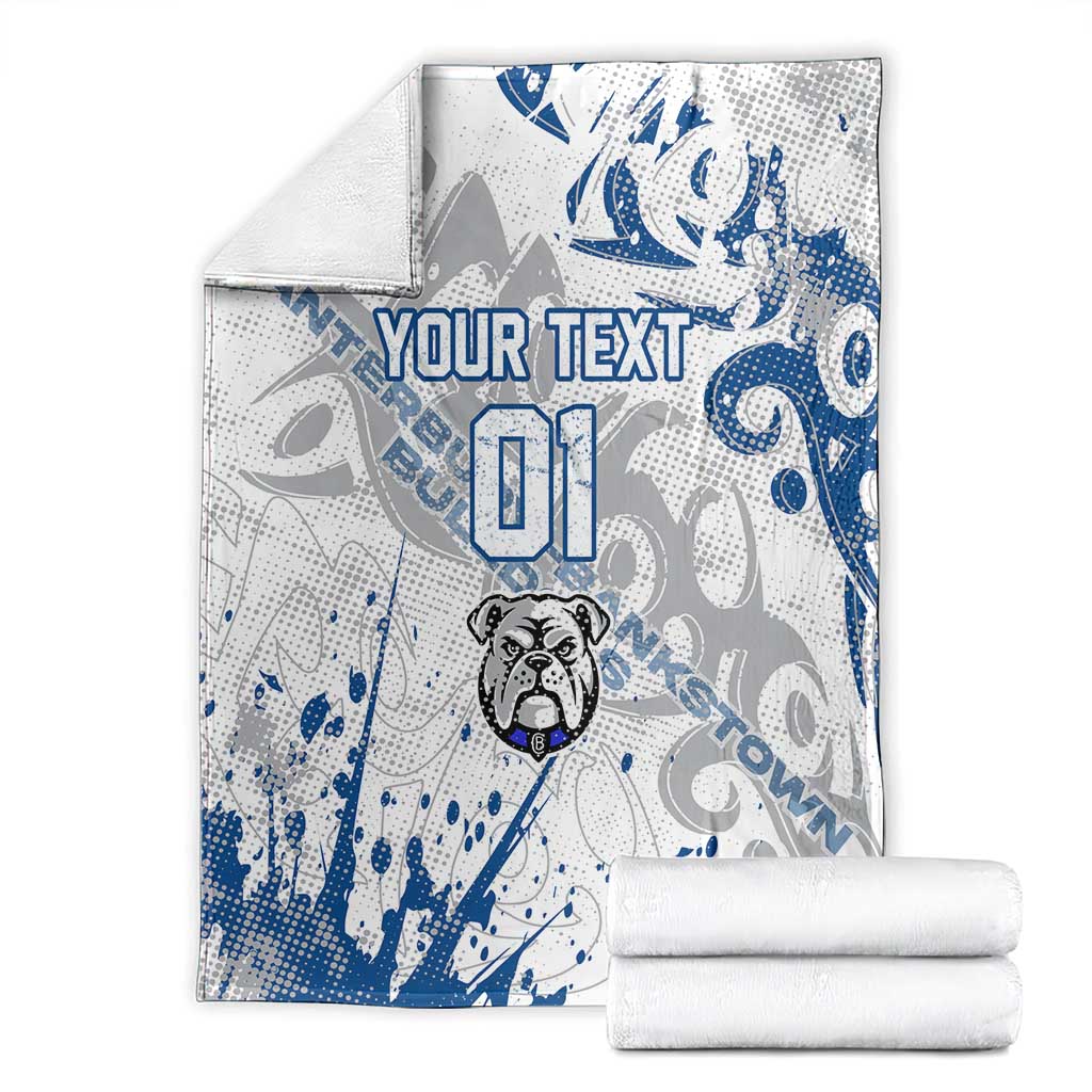 Personalized Canterbury-Bankstown Bulldogs Rugby Blanket Urban Street Graffiti Style - Distressed Splatter Elements