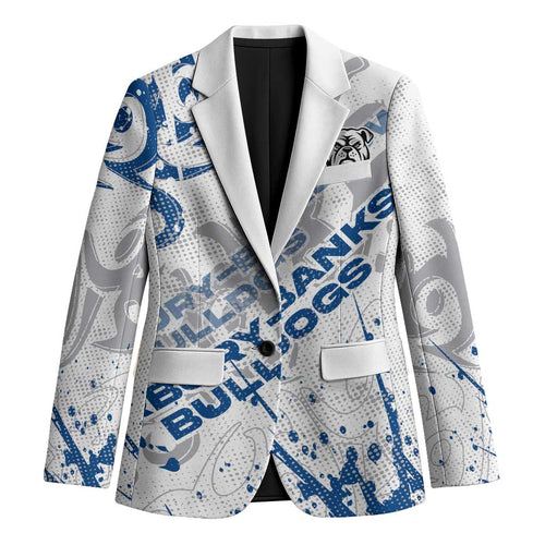 Personalized Canterbury-Bankstown Bulldogs Rugby Blazer Urban Street Graffiti Style - Distressed Splatter Elements