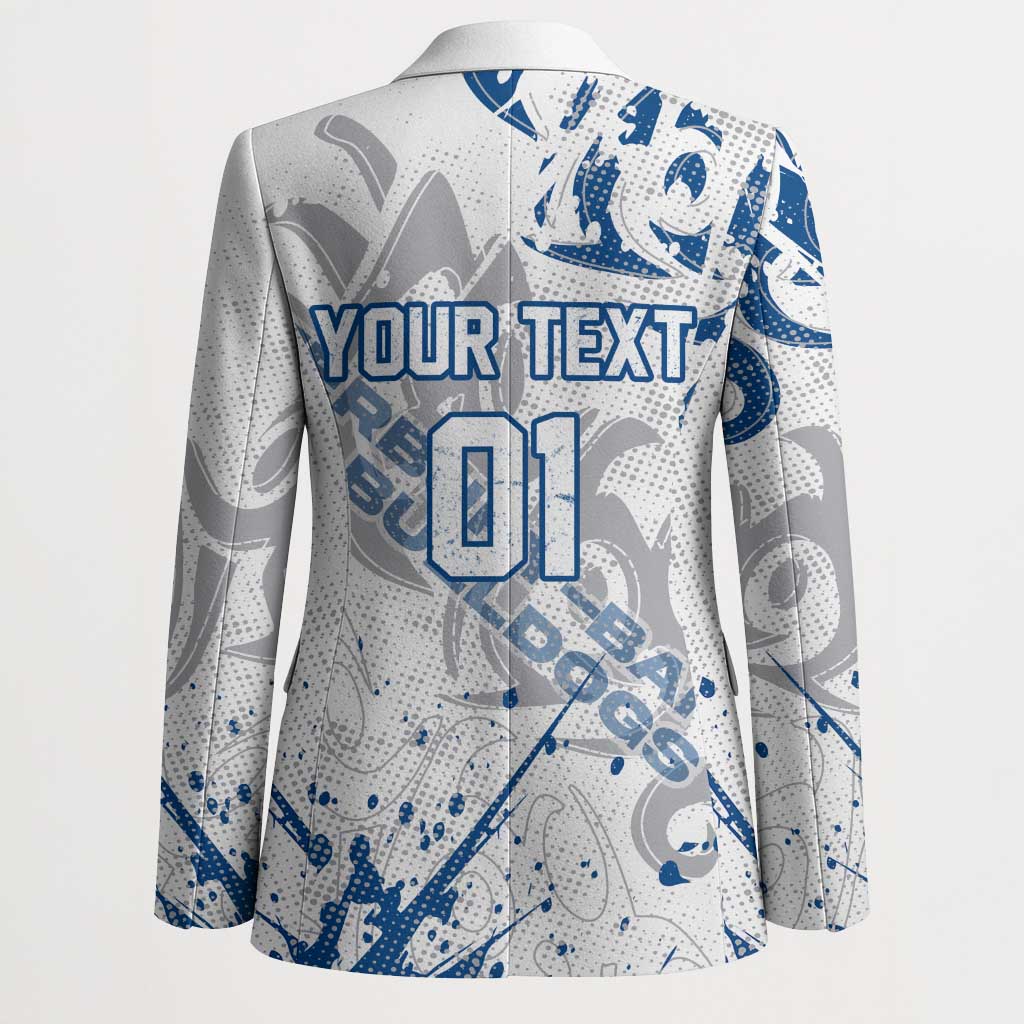 Personalized Canterbury-Bankstown Bulldogs Rugby Blazer Urban Street Graffiti Style - Distressed Splatter Elements