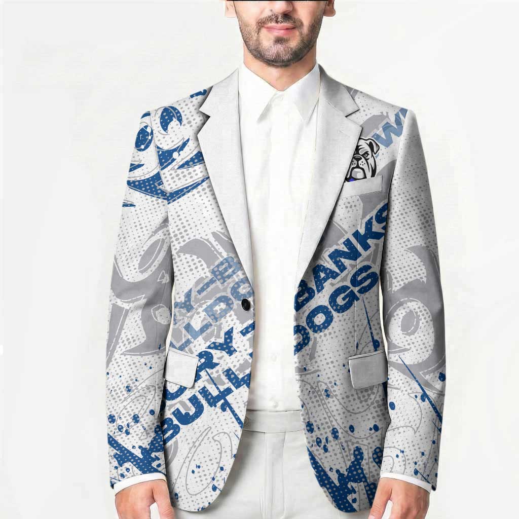 Personalized Canterbury-Bankstown Bulldogs Rugby Blazer Urban Street Graffiti Style - Distressed Splatter Elements