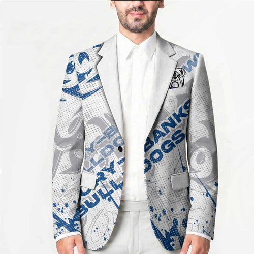 Personalized Canterbury-Bankstown Bulldogs Rugby Blazer Urban Street Graffiti Style - Distressed Splatter Elements