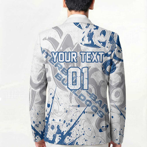 Personalized Canterbury-Bankstown Bulldogs Rugby Blazer Urban Street Graffiti Style - Distressed Splatter Elements