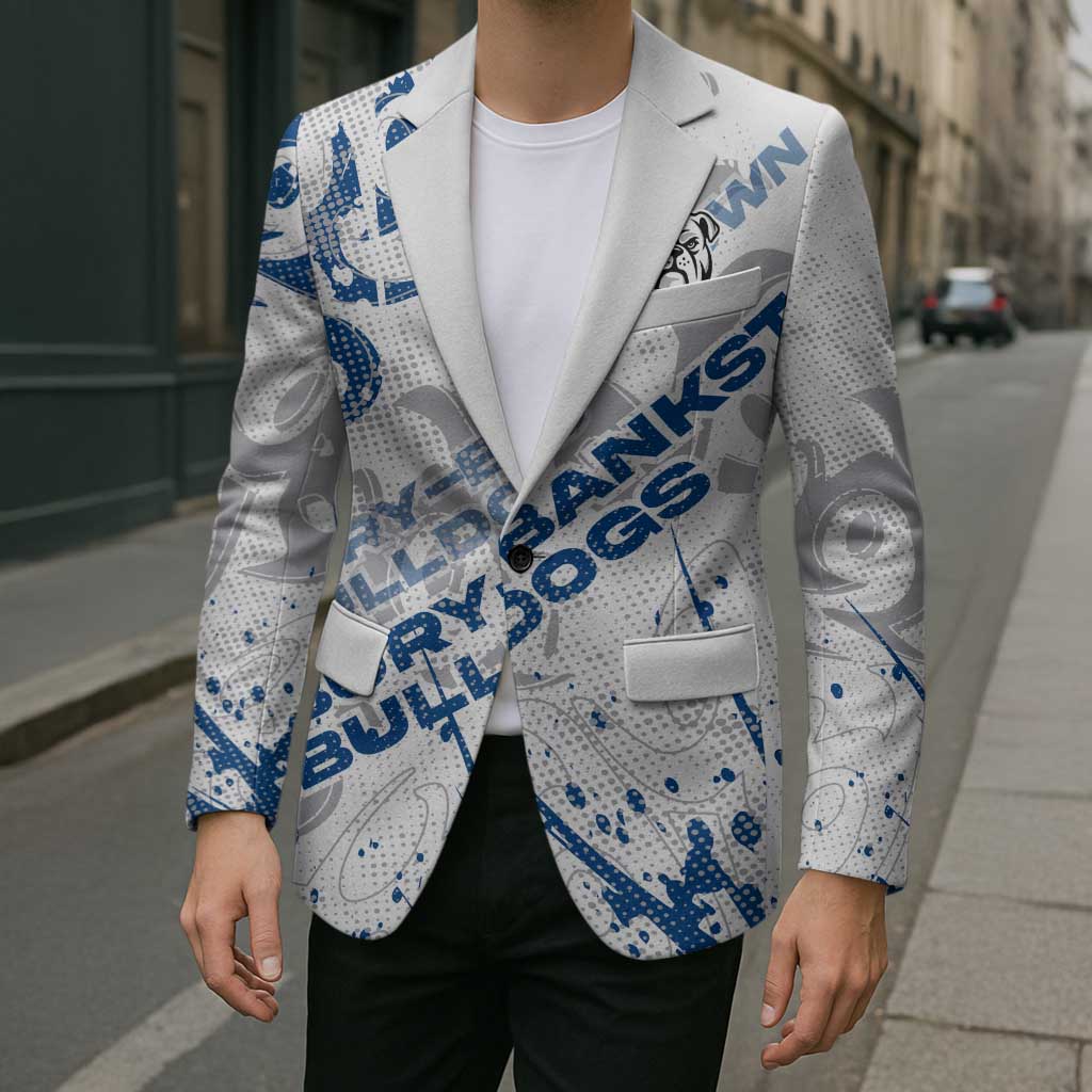 Personalized Canterbury-Bankstown Bulldogs Rugby Blazer Urban Street Graffiti Style - Distressed Splatter Elements
