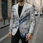 Personalized Canterbury-Bankstown Bulldogs Rugby Blazer Urban Street Graffiti Style - Distressed Splatter Elements