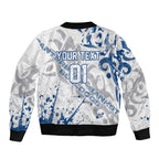 Personalized Canterbury-Bankstown Bulldogs Rugby Bomber Jacket Urban Street Graffiti Style - Distressed Splatter Elements