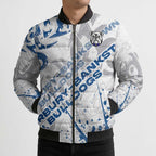 Personalized Canterbury-Bankstown Bulldogs Rugby Bomber Puffer Jacket Urban Street Graffiti Style - Distressed Splatter Elements