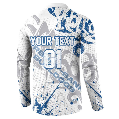 Personalized Canterbury-Bankstown Bulldogs Rugby Button Sweatshirt Urban Street Graffiti Style - Distressed Splatter Elements
